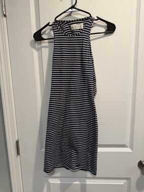 Abercrombie & Fitch Navy and White Striped Tank Top dress with cutout back